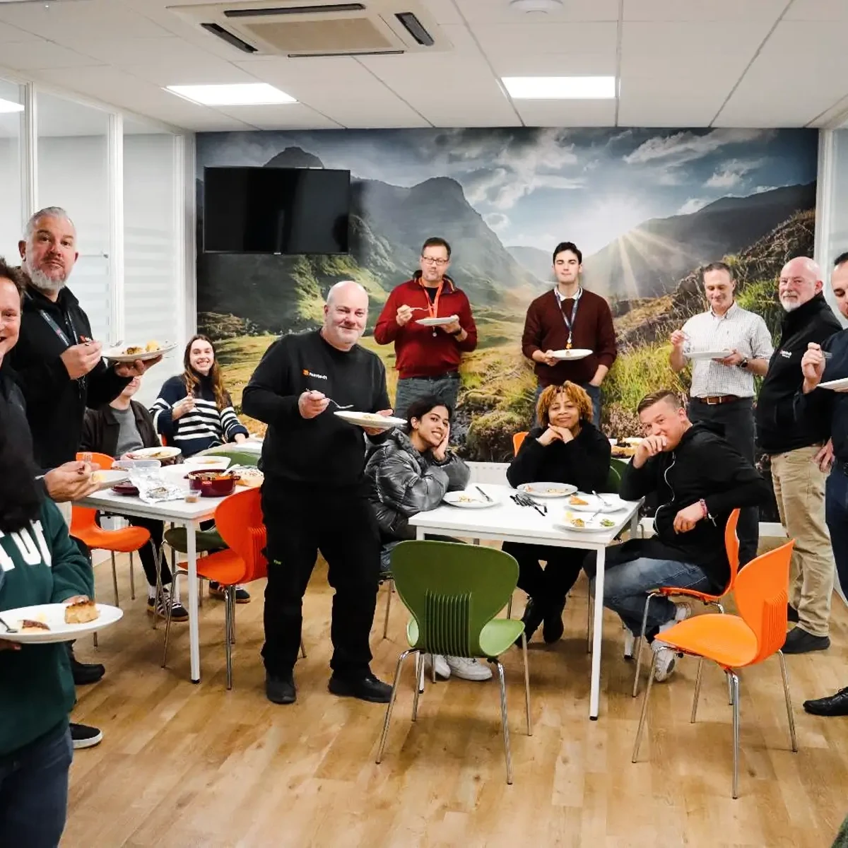 Ramtech People & Culture team having lunch together in the office
