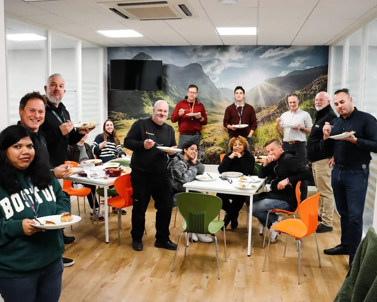 Ramtech People & Culture team having lunch together in the office